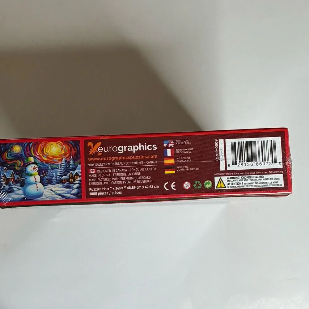 Eurographics Colorful Frosty 1000 Piece Puzzle Ray Heere Snowman NEW SEALED